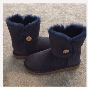 UGG Navy Boots with Bailey button